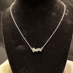 Kendra Scott | EUC Gunner Silver & Clear Crystal Short Pendant Necklace